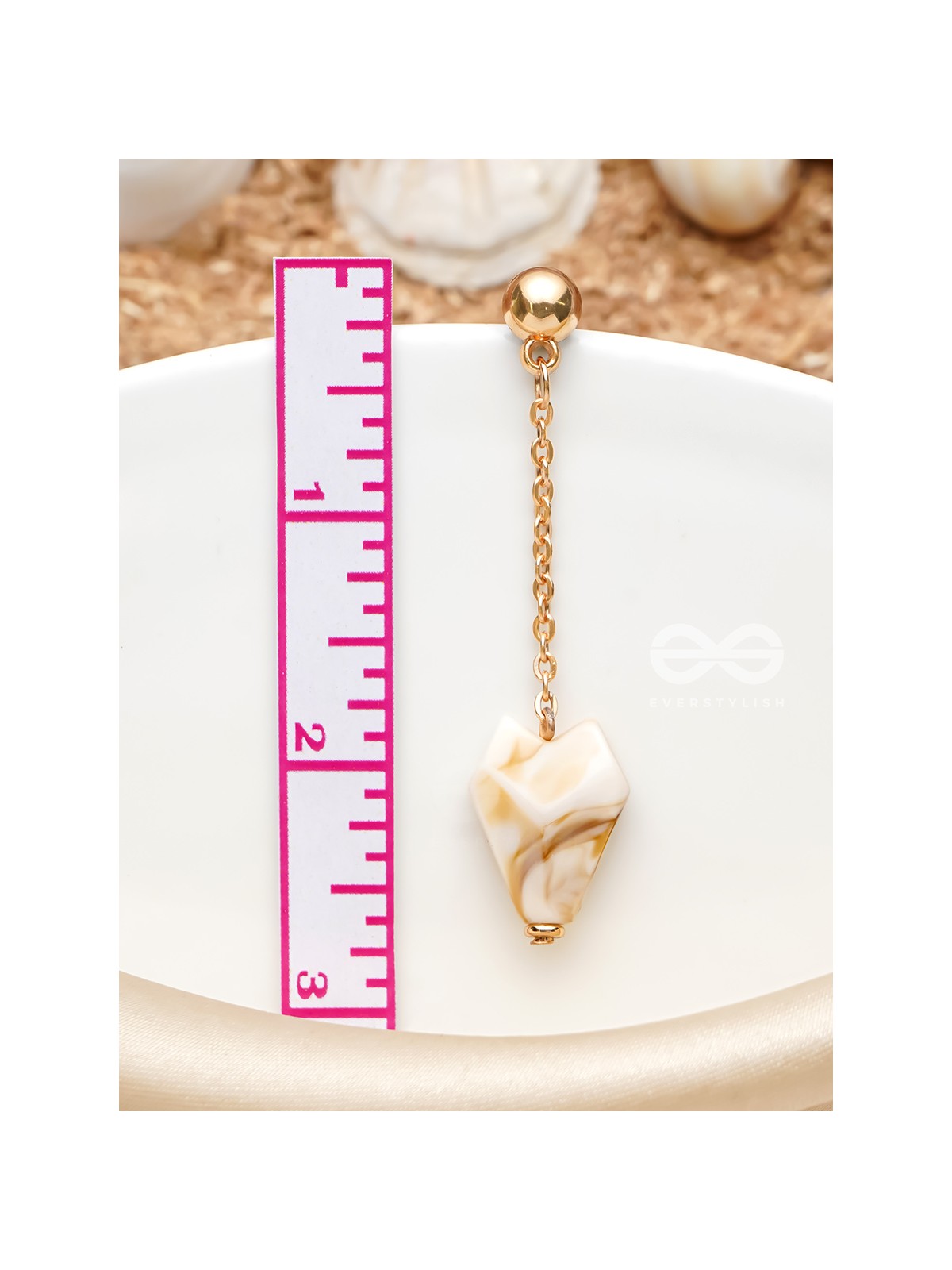 In a Nut'shell'- Golden Embellished Earrings