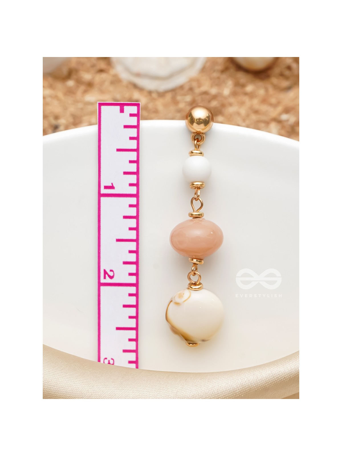 Shell n Core- Golden Embellished Earrings