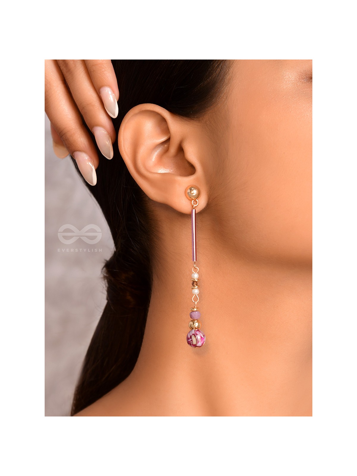 The Orchid Lane- Golden Embellished Earrings