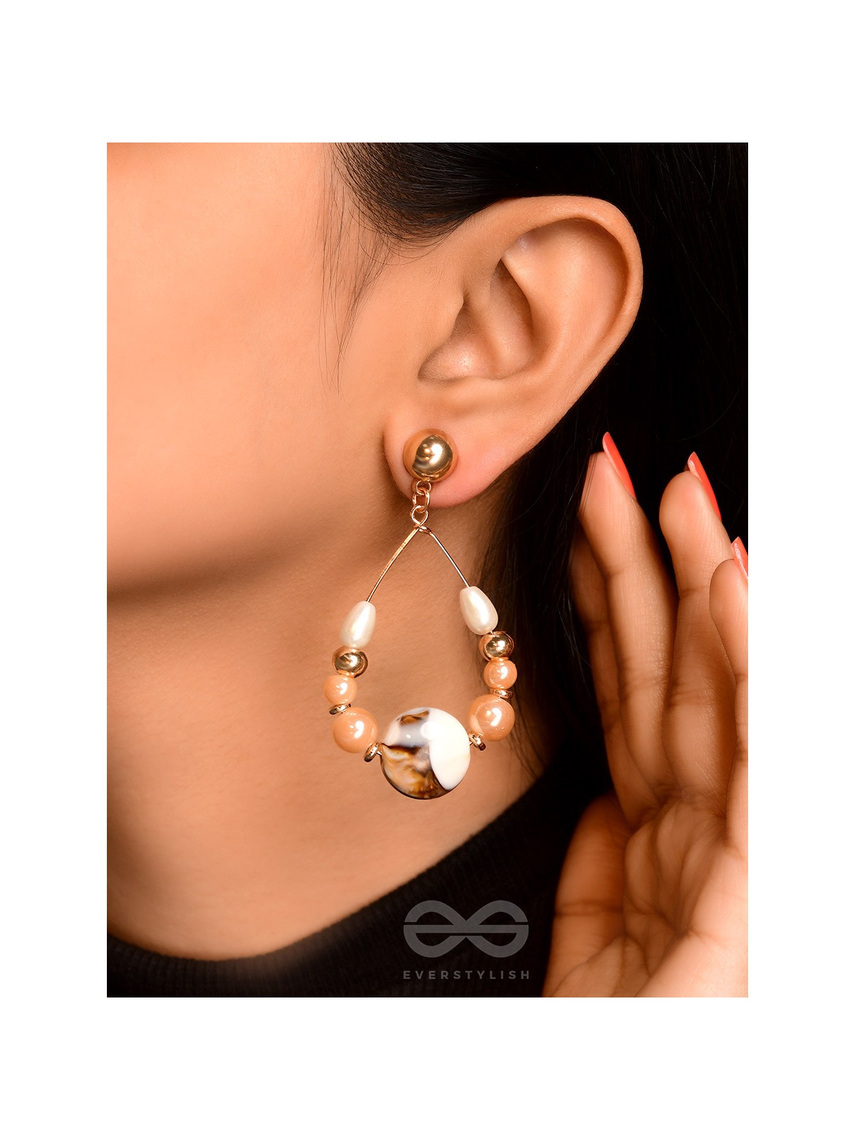 The 'Sea'nic Beauty - Golden Embellished Earrings