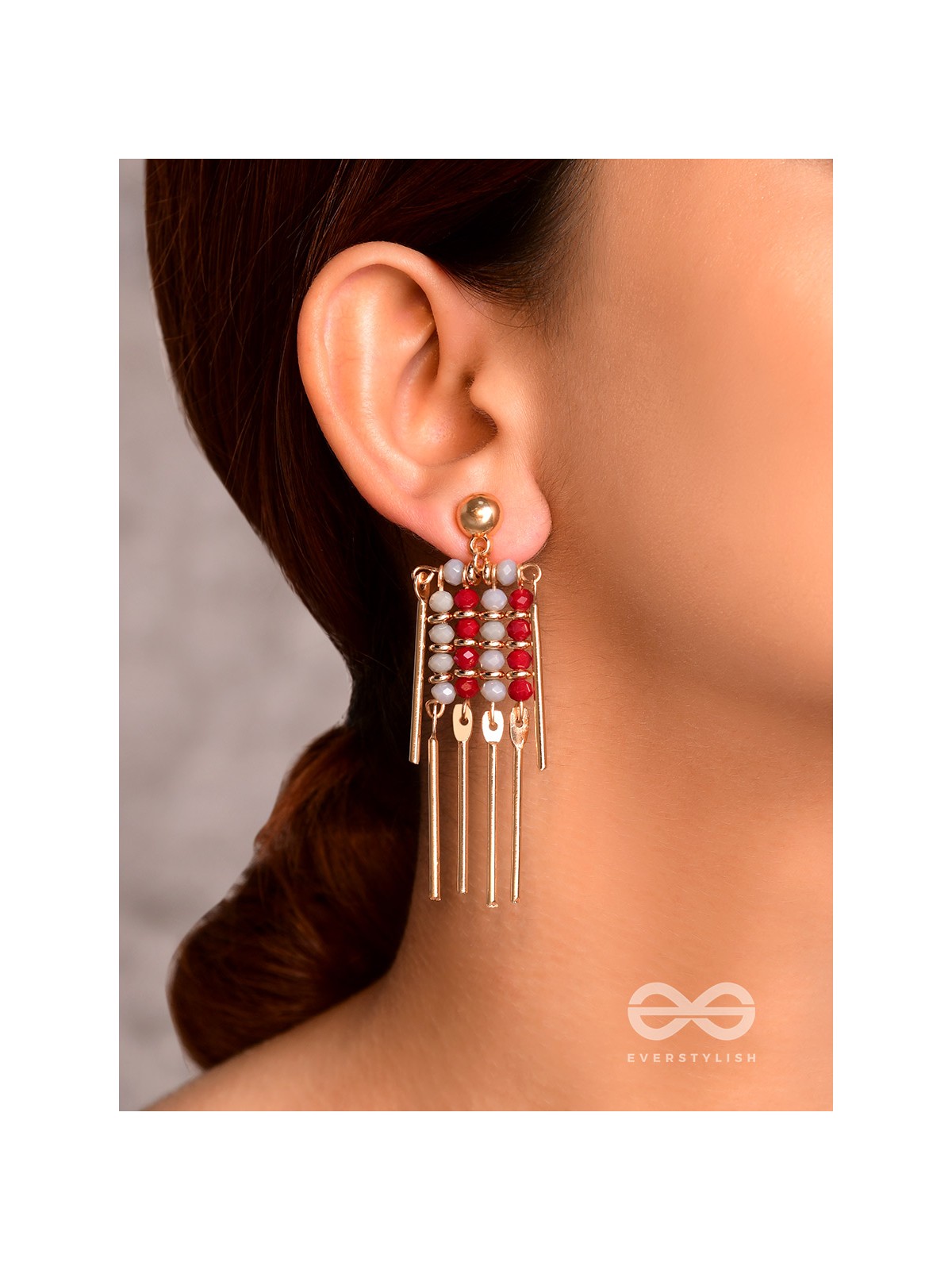 The Sparkling Fireworks- Golden Embellished Earrings