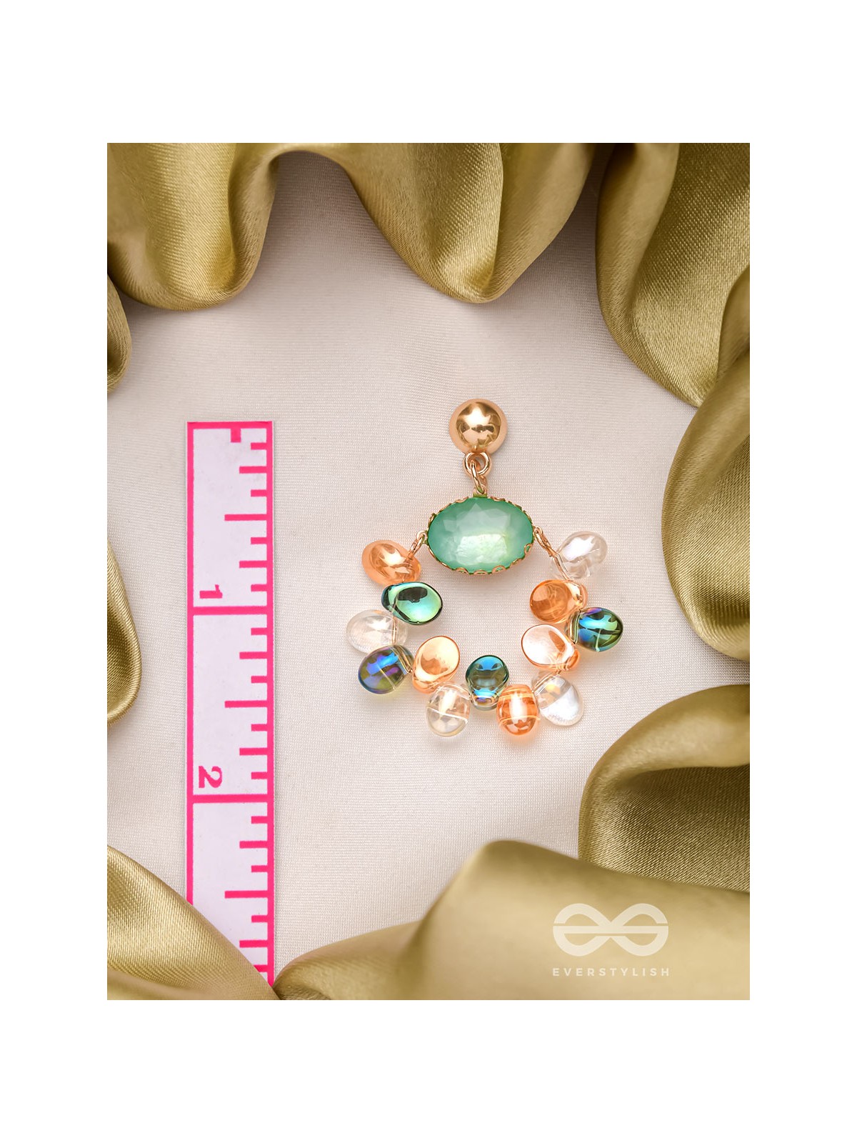 The Rainbow Bouquet- Golden Embellished Earrings