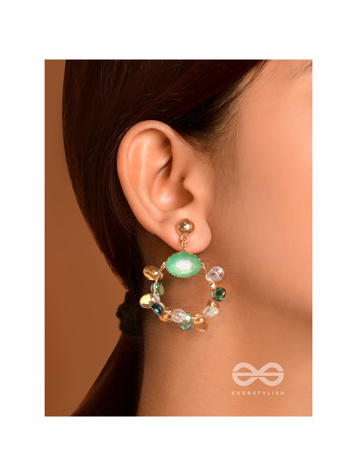 The Rainbow Bouquet- Golden Embellished Earrings