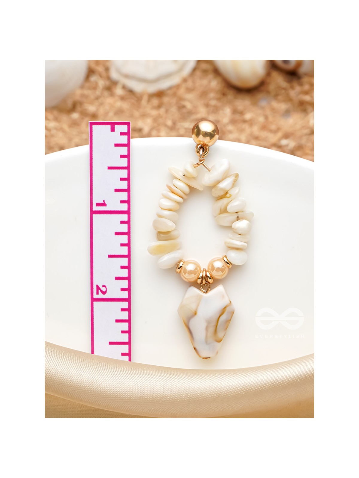 The Coastal Charm- Golden Embellished Earrings