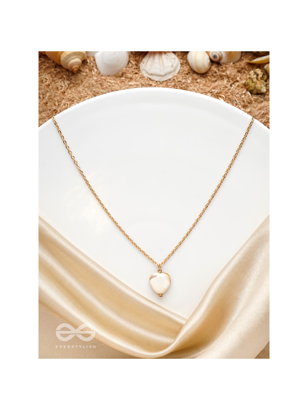 The Ivory Beach- Golden Embellished Necklace With Anti-Tarnish Coating