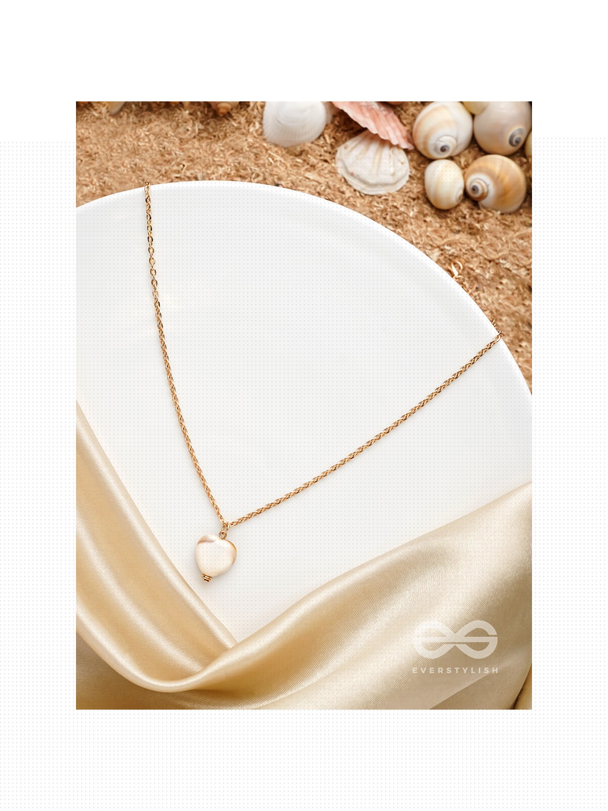 The Ivory Beach- Golden Embellished Necklace With Anti-Tarnish Coating