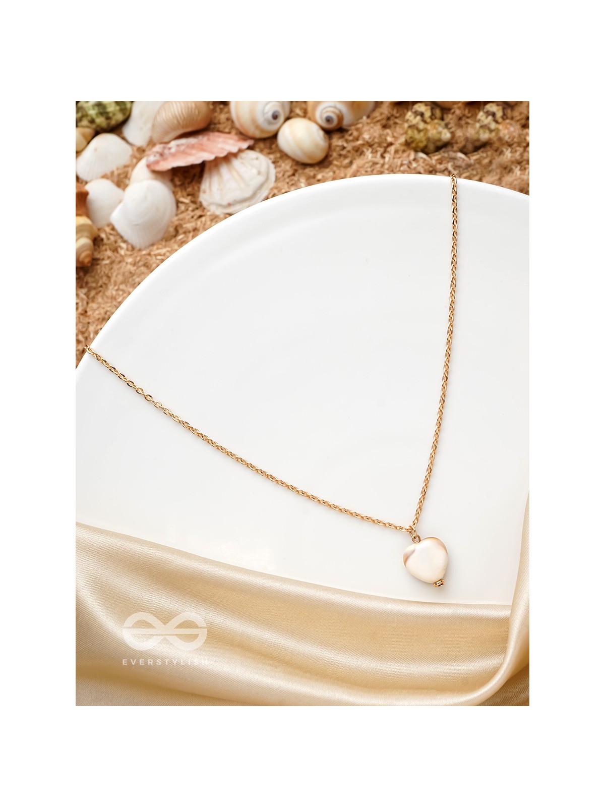 The Ivory Beach- Golden Embellished Necklace With Anti-Tarnish Coating