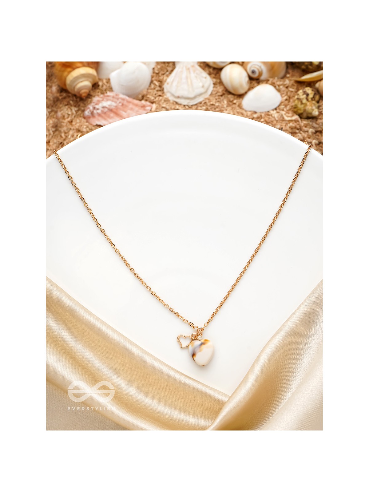 The Beach Romance- Golden Embellished Necklace With Anti-Tarnish Coating