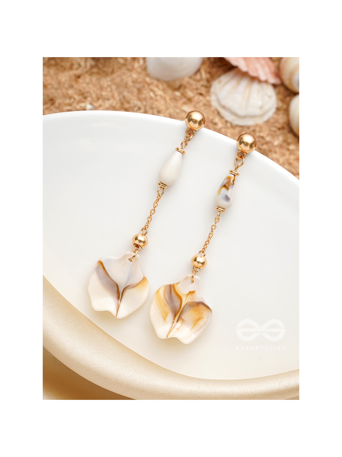 The Beach Spirit- Golden Embellished Earrings