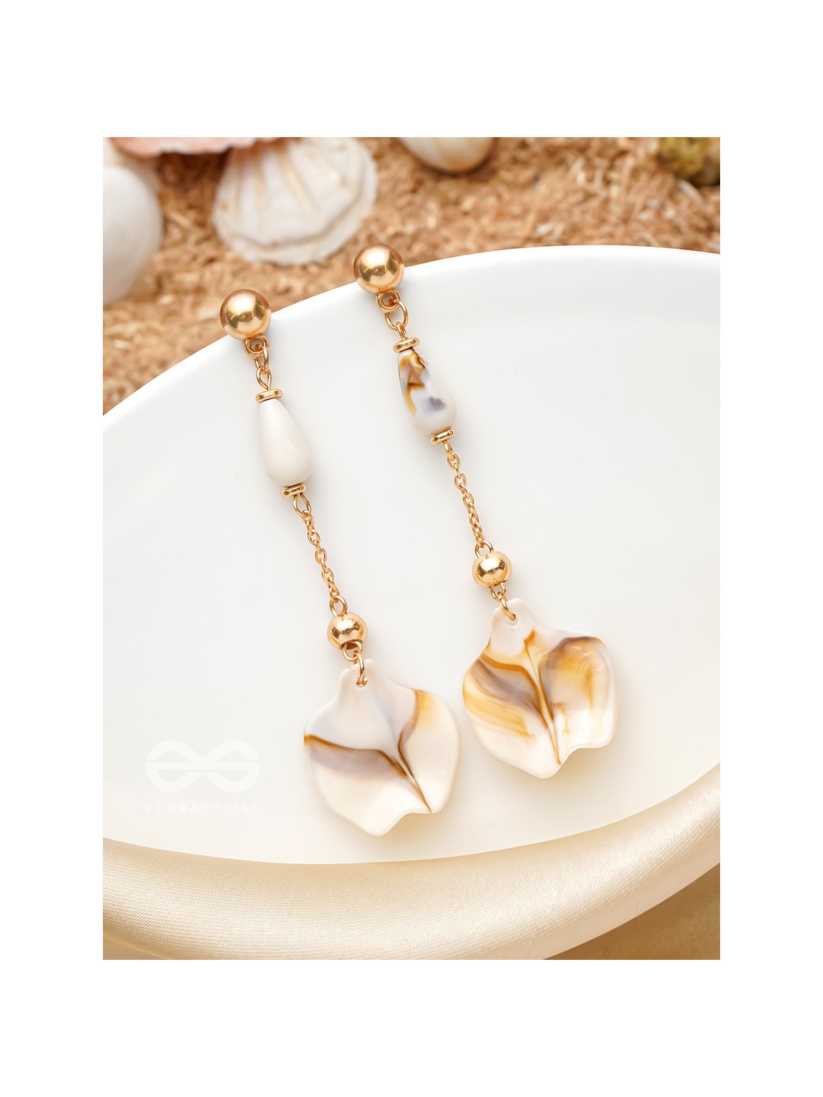 The Beach Spirit- Golden Embellished Earrings