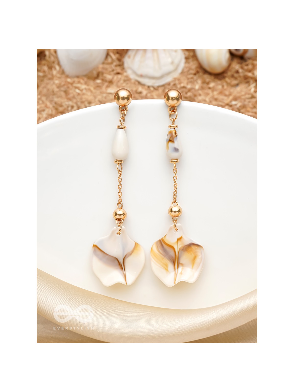 The Beach Spirit- Golden Embellished Earrings