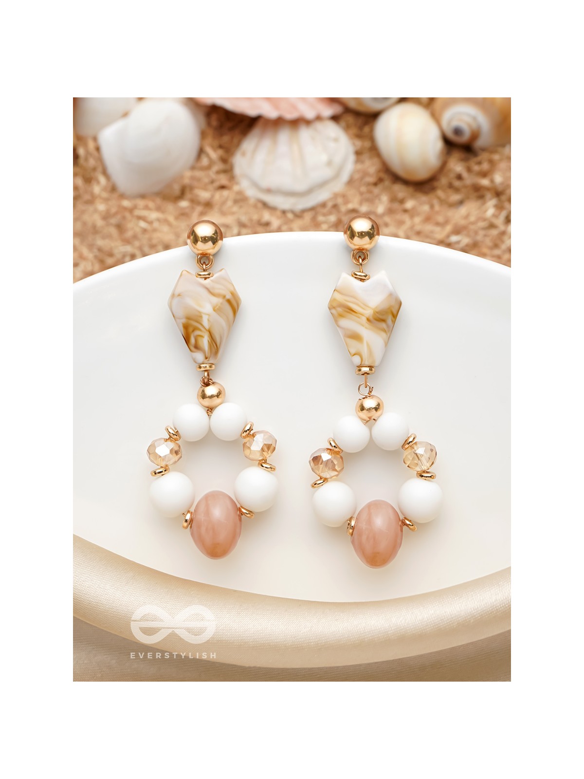 The Sea Jewels- Golden Embellished Earrings