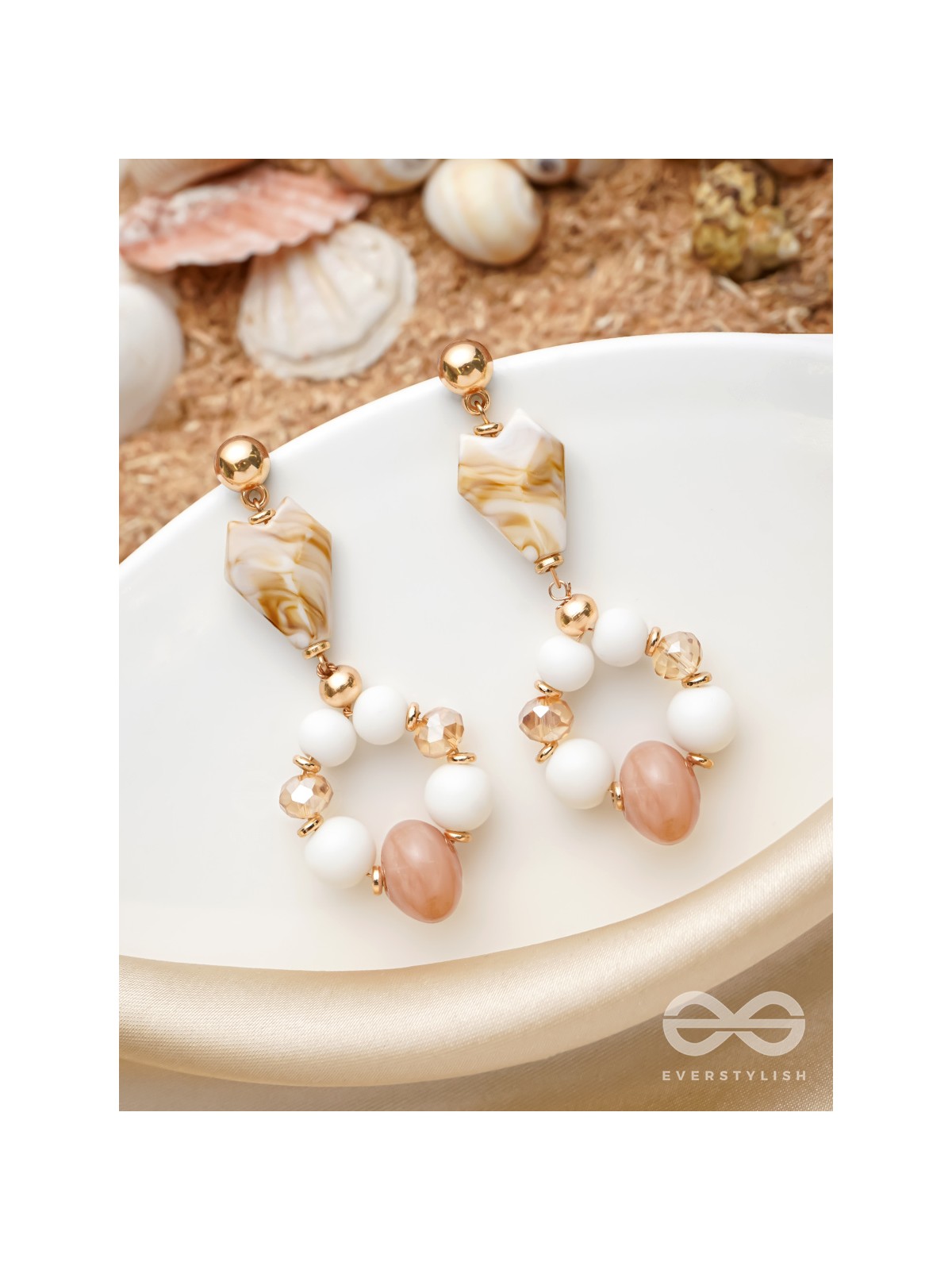 The Sea Jewels- Golden Embellished Earrings