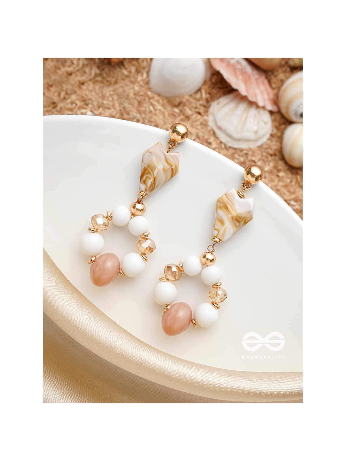 The Sea Jewels- Golden Embellished Earrings