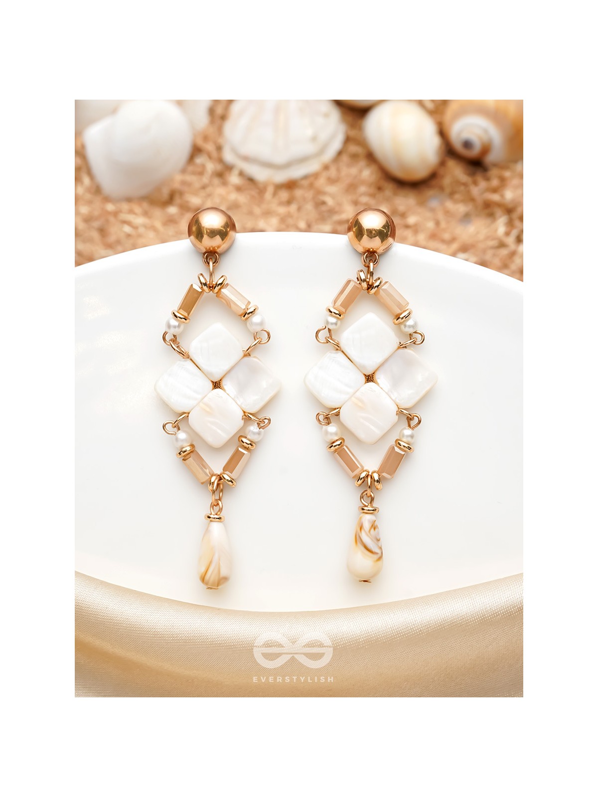 The Arctic Charm- Golden Embellished Earrings