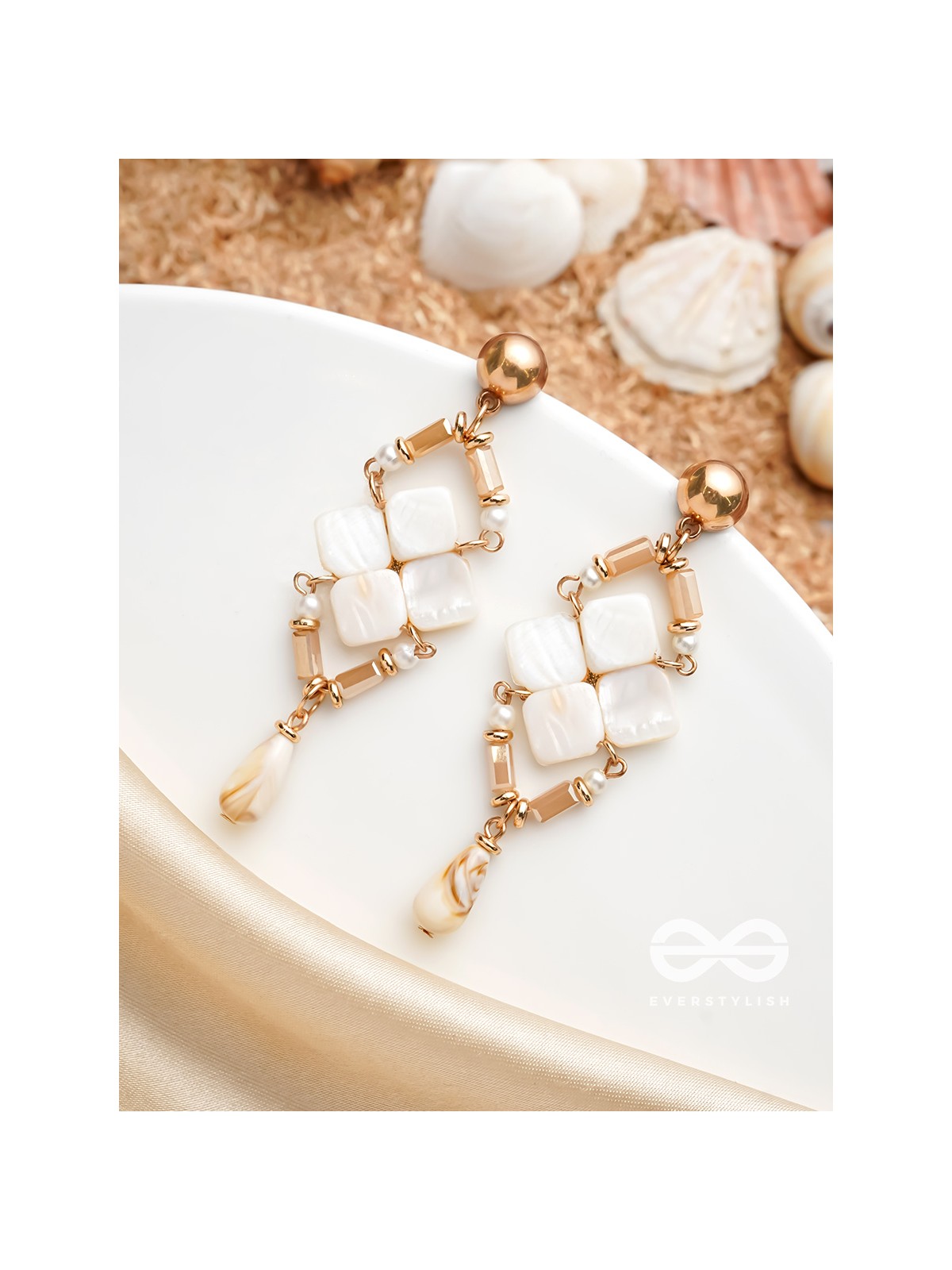 The Arctic Charm- Golden Embellished Earrings