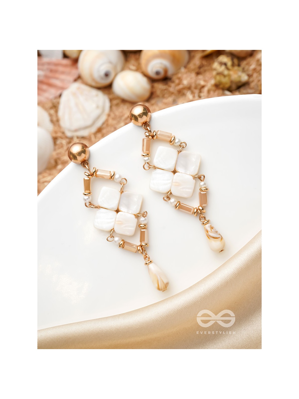 The Arctic Charm- Golden Embellished Earrings