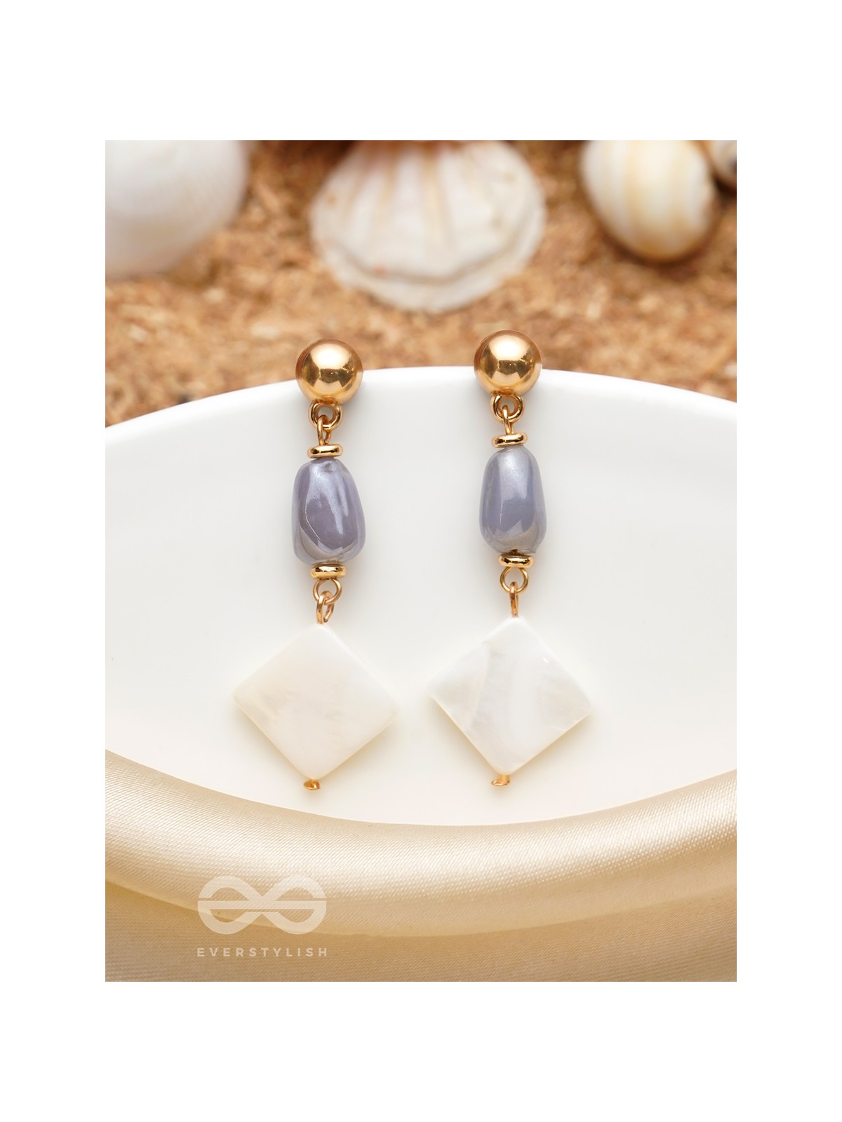 The Shimmering Snowflake- Golden Embellished Earrings