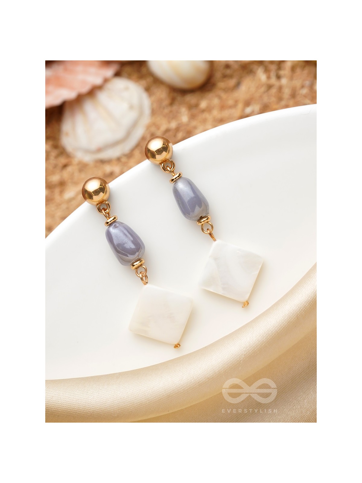 The Shimmering Snowflake- Golden Embellished Earrings