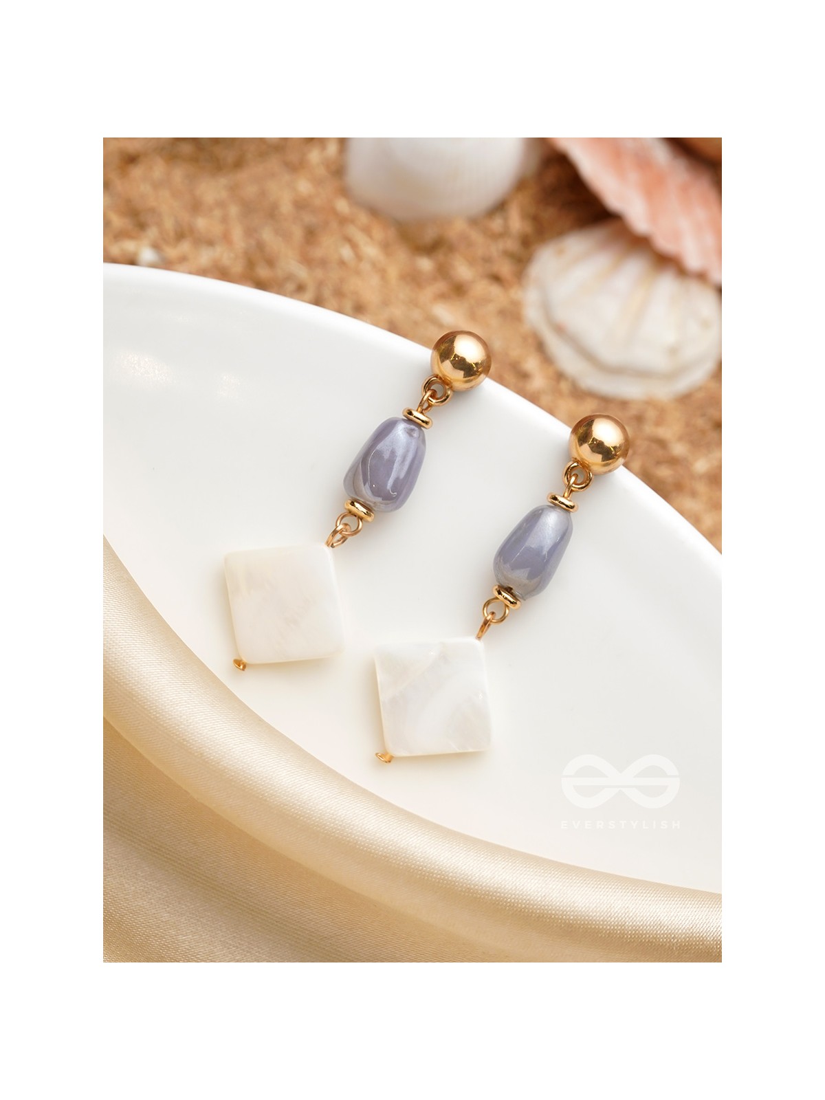 The Shimmering Snowflake- Golden Embellished Earrings