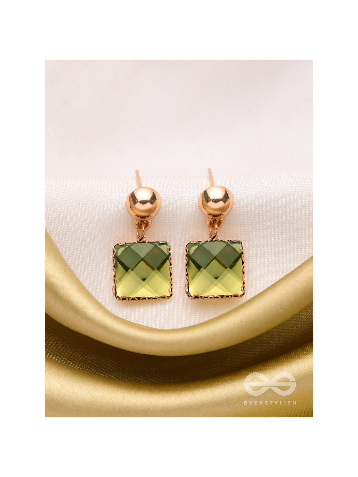 The Jade Box- Golden Embellished Earrings