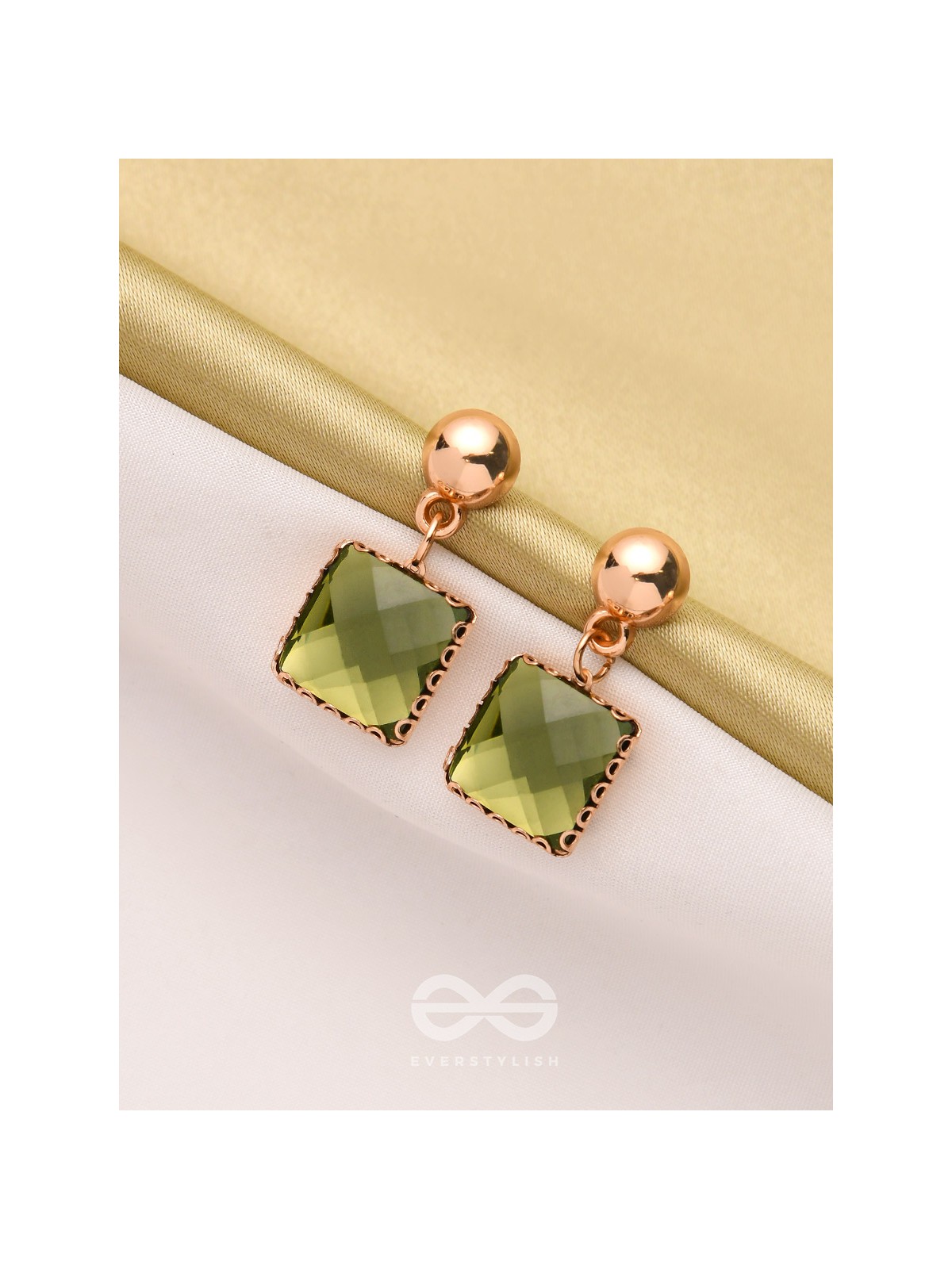 The Jade Box- Golden Embellished Earrings