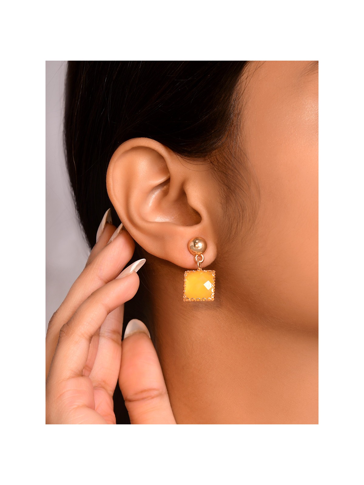The Mellow Yellow- Golden Embellished Earrings