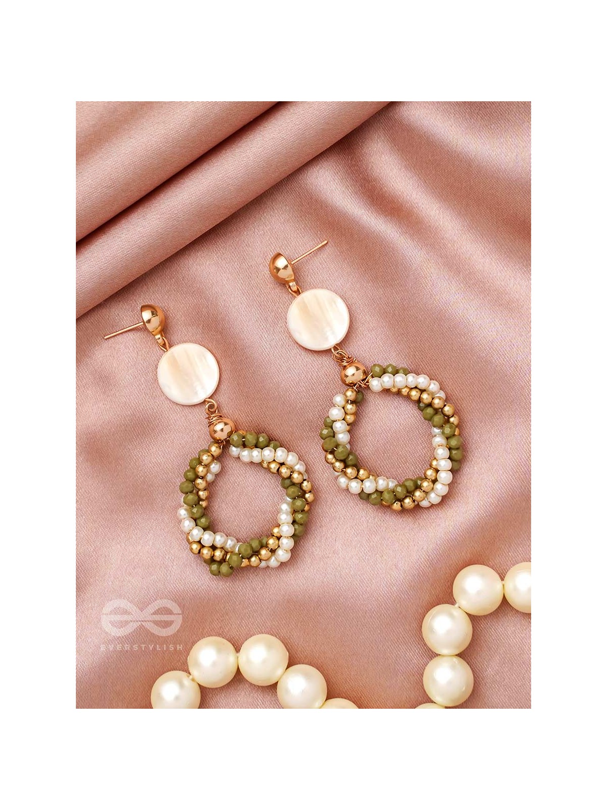 The Midnight Moon- Golden Embellished Earrings