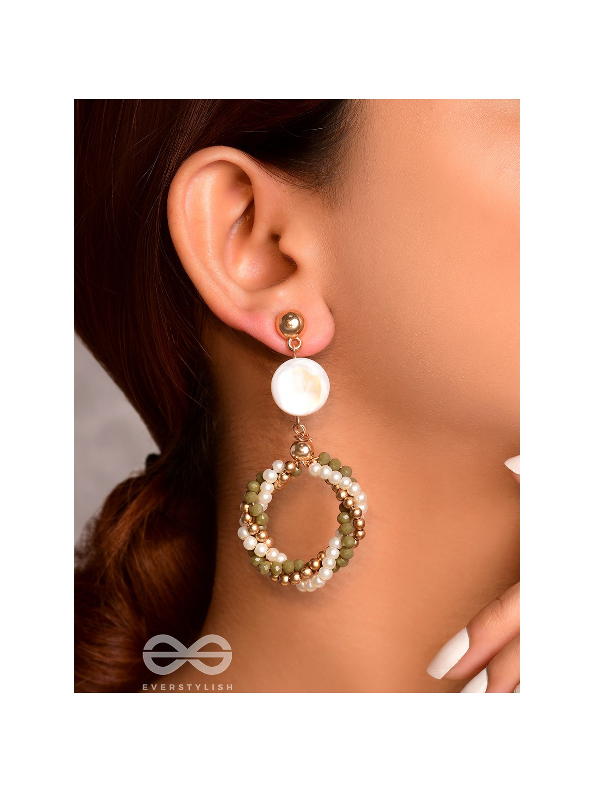 The Midnight Moon- Golden Embellished Earrings