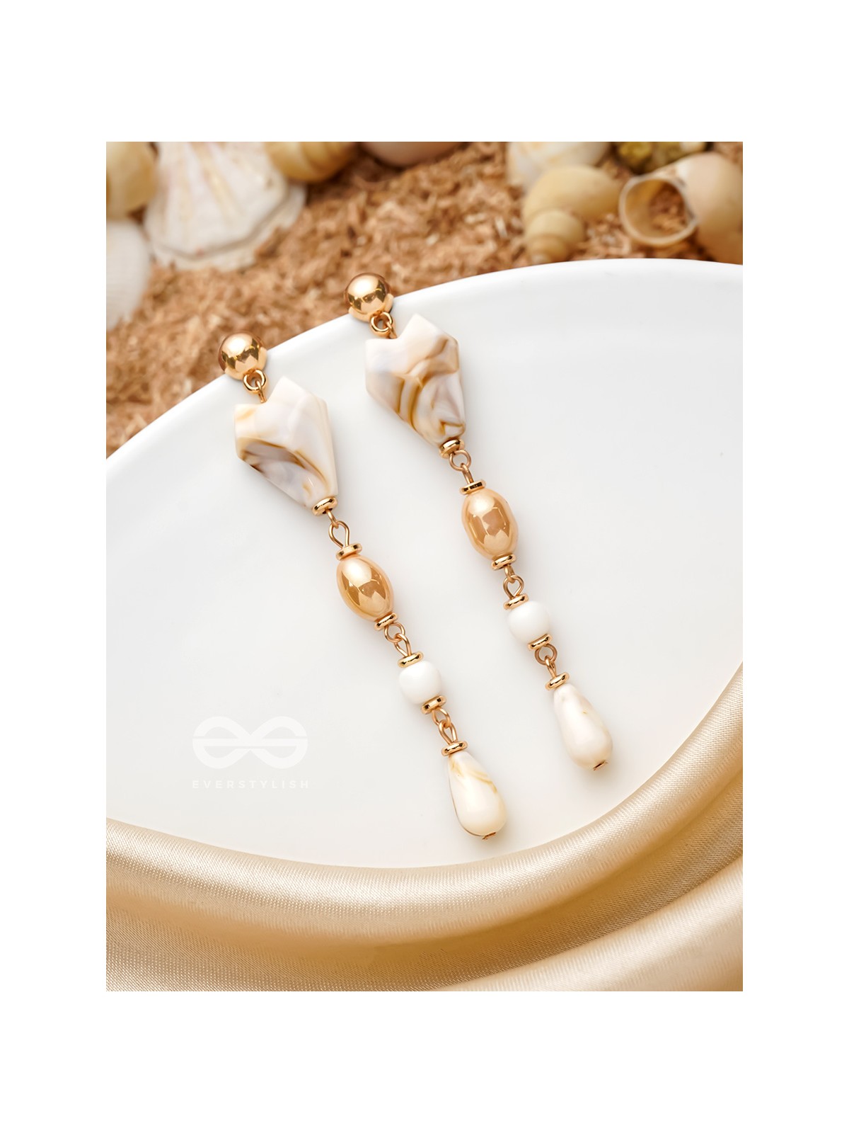 The Rope of Sand- Golden Embellished Earrings