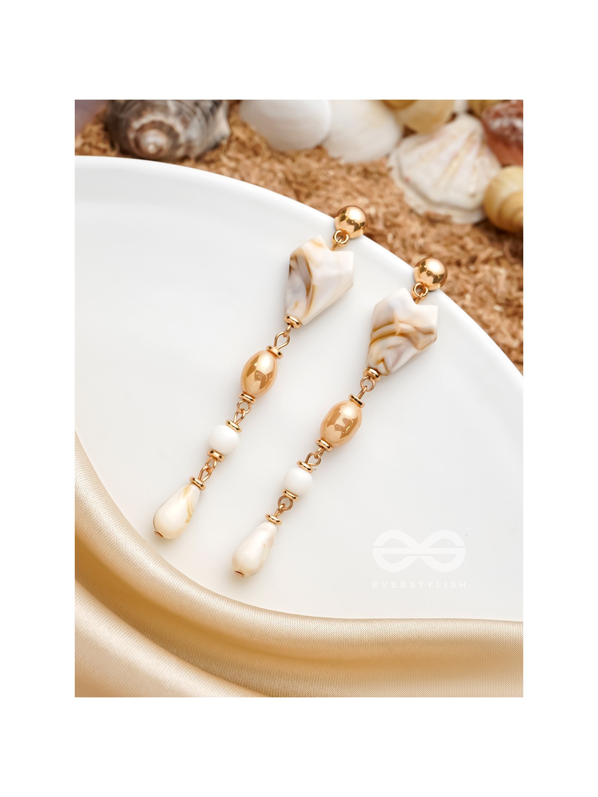 The Rope of Sand- Golden Embellished Earrings