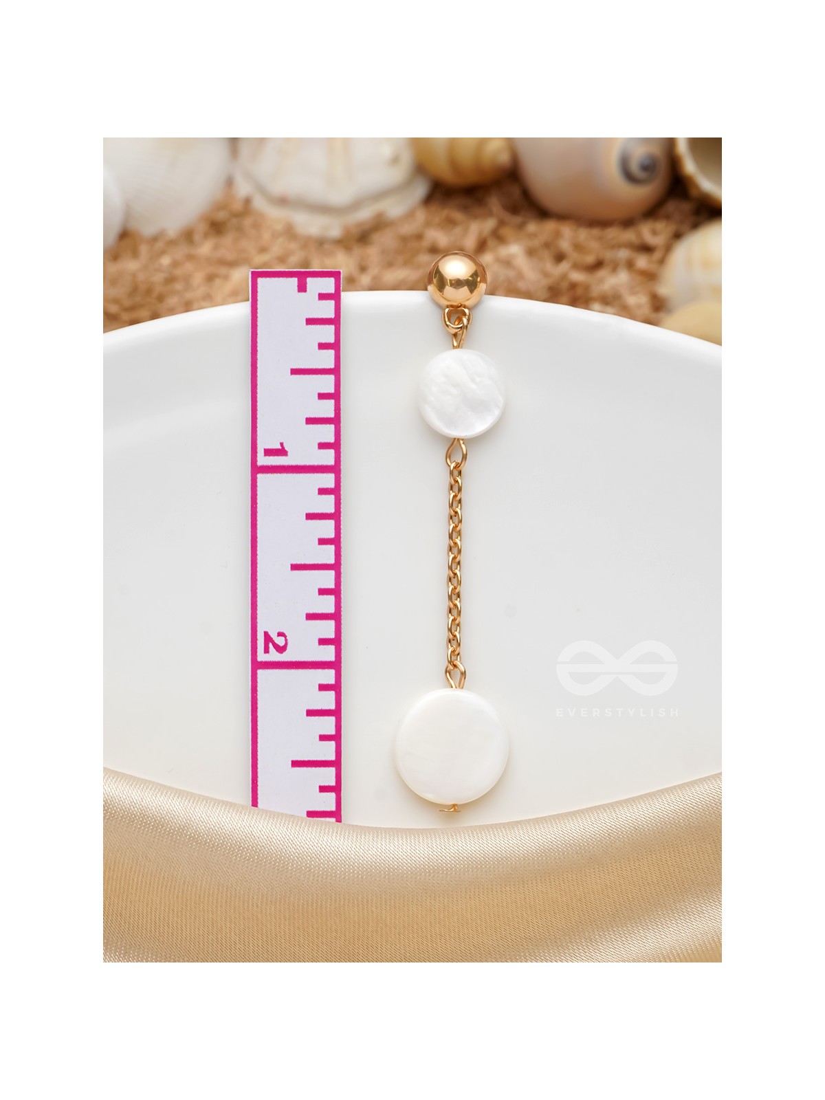 The Shell Shower- Golden Embellished Earrings