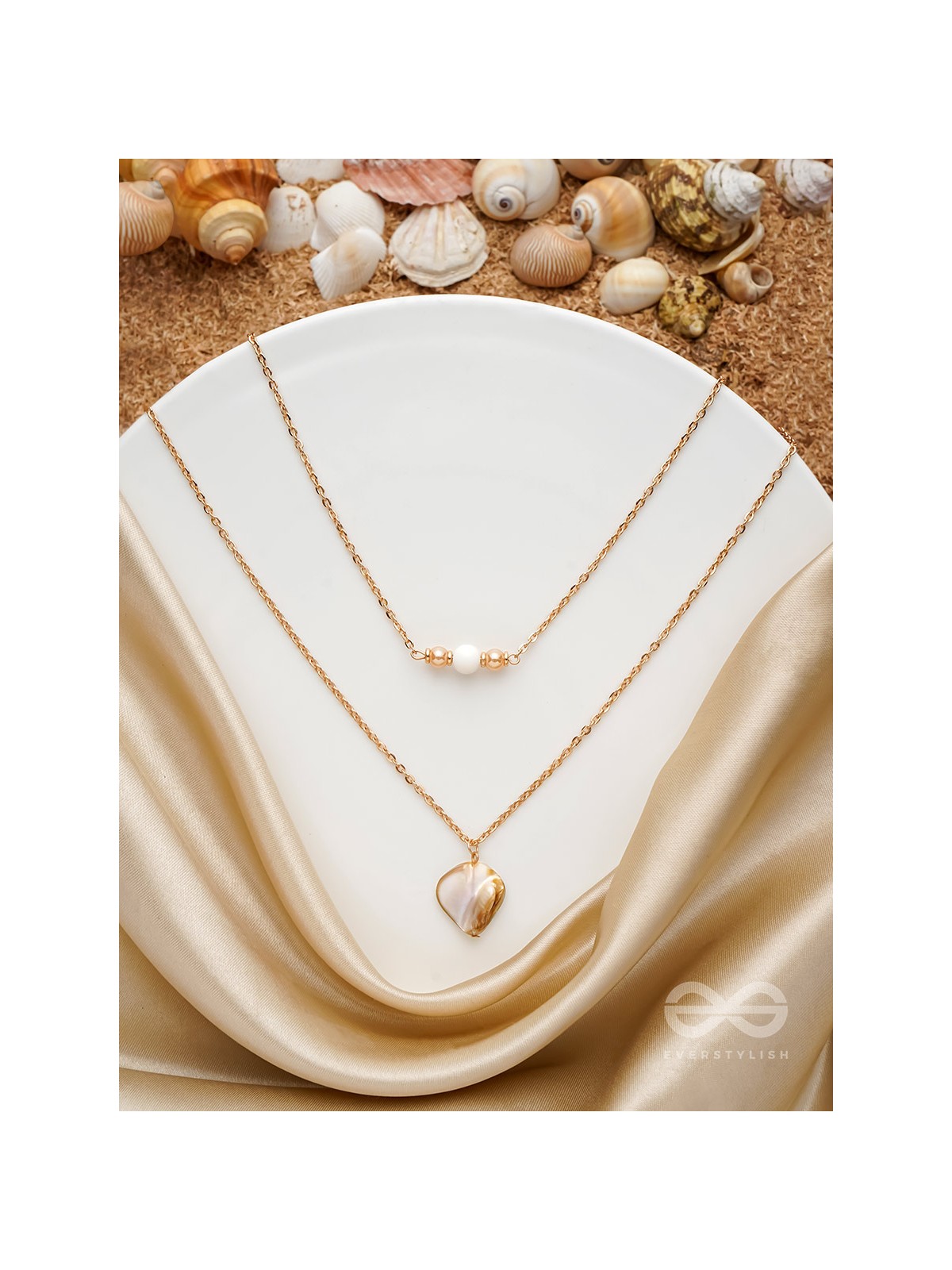 The Shellfish Wish- Golden Layered Necklace With Anti-Tarnish Coating