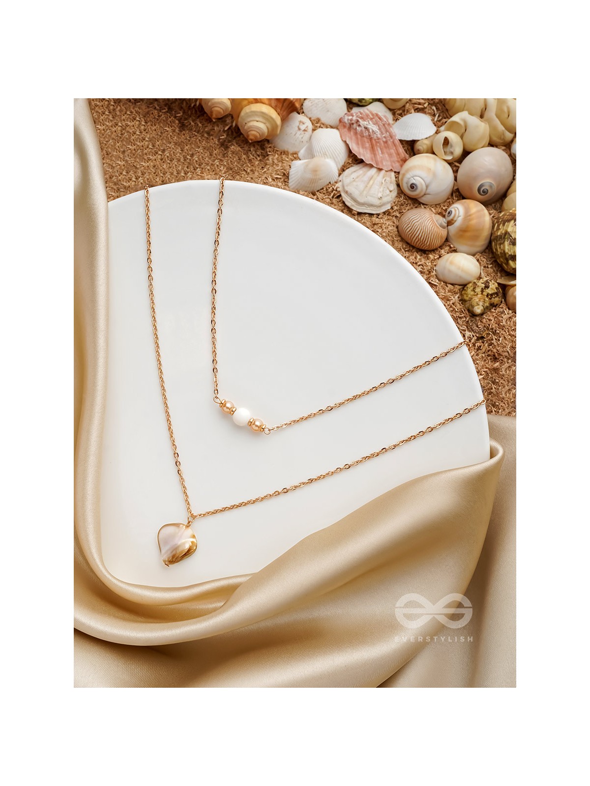 The Shellfish Wish- Golden Layered Necklace With Anti-Tarnish Coating