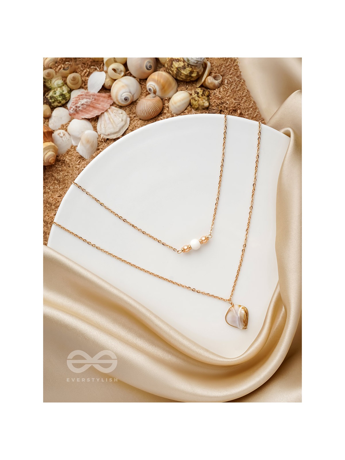 The Shellfish Wish- Golden Layered Necklace With Anti-Tarnish Coating