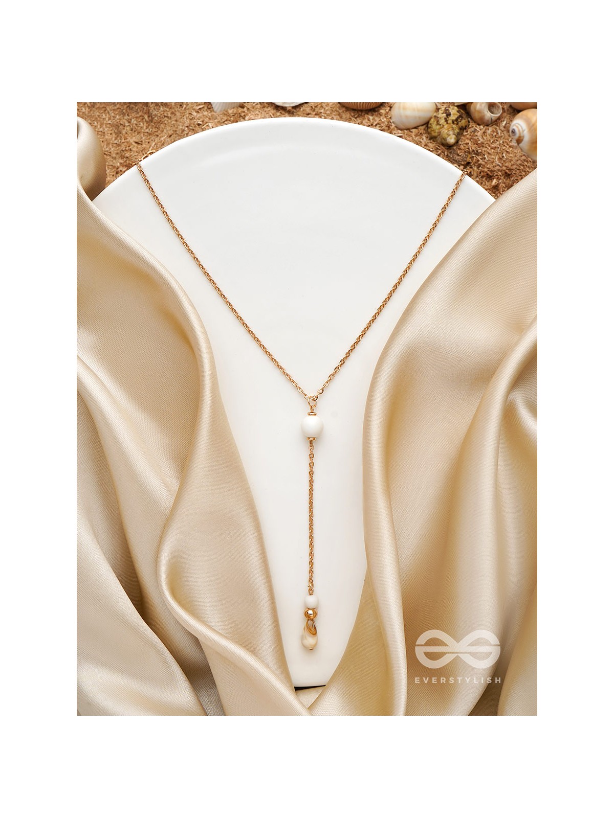 The Pearl Shower- Golden Embellished Necklace With Anti-Tarnish Coating 