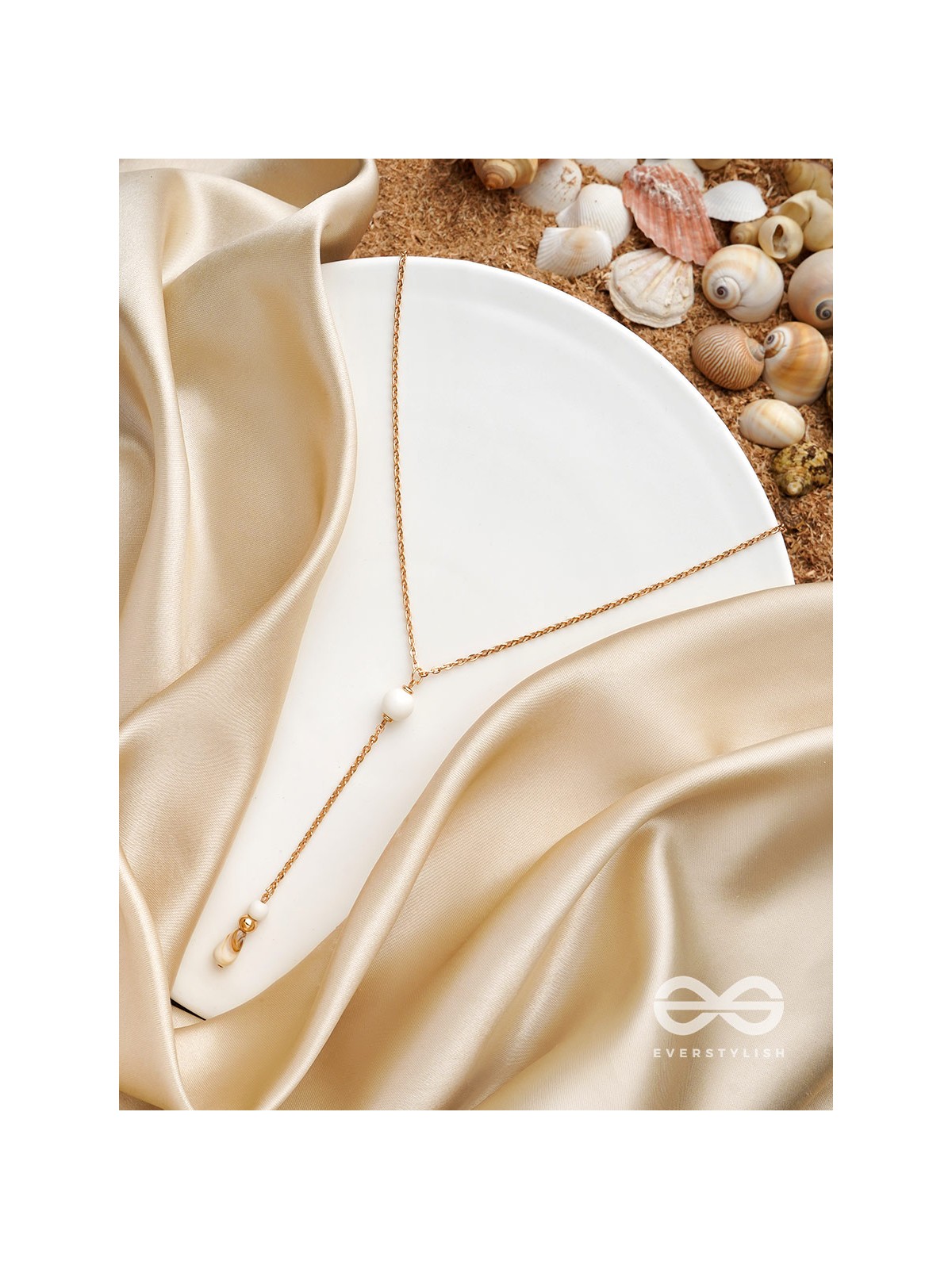 The Pearl Shower- Golden Embellished Necklace With Anti-Tarnish Coating 