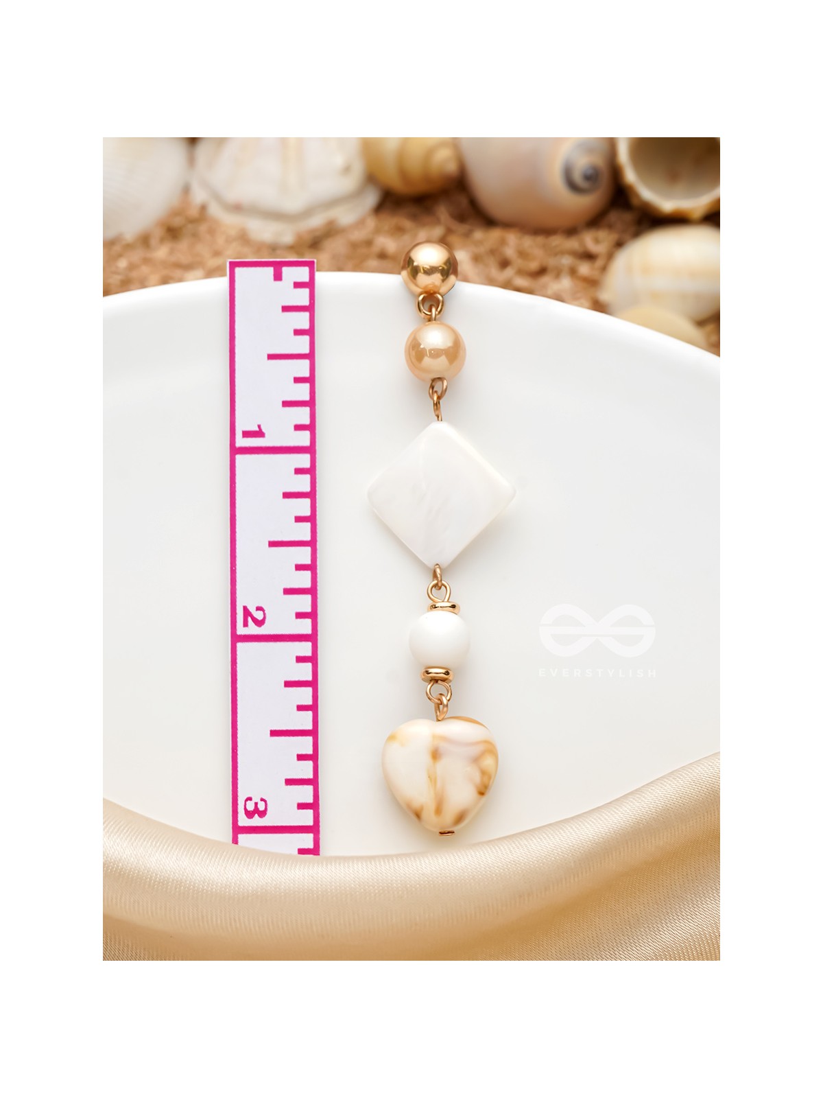 The Ocean Whisper- Golden Embellished Earrings