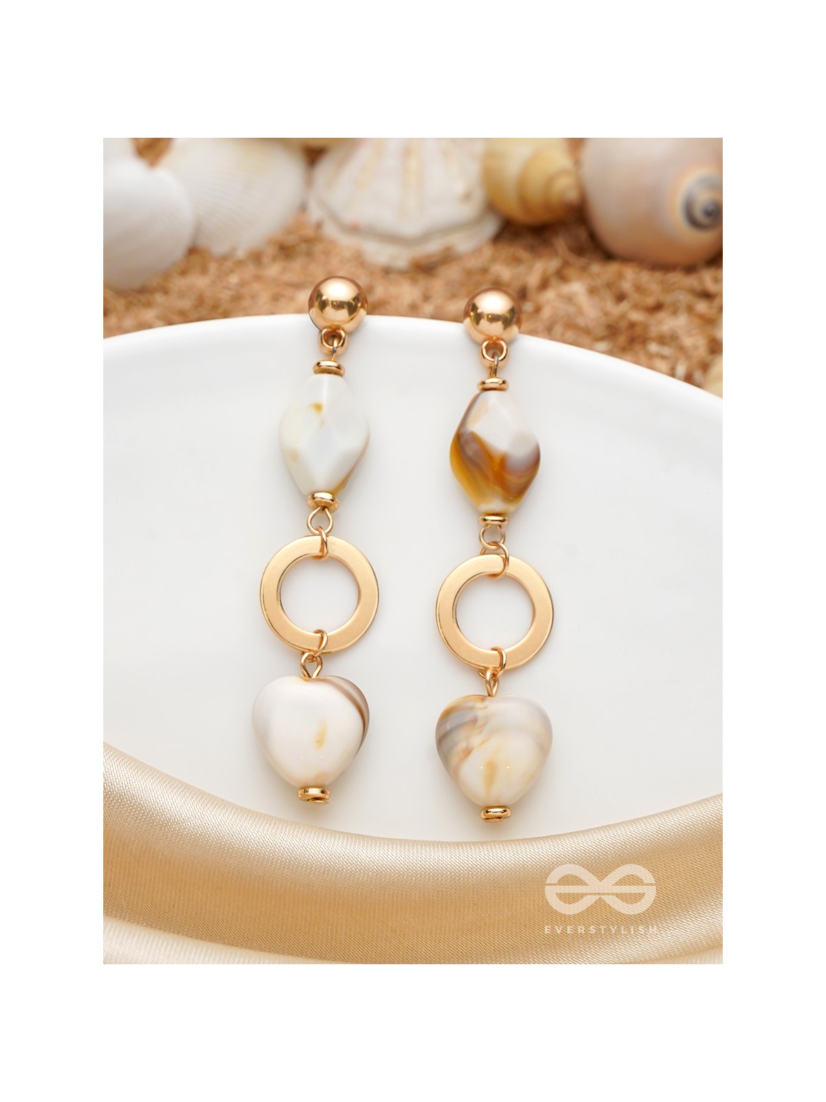 The 'Shell'abration- Golden Embellished Earrings