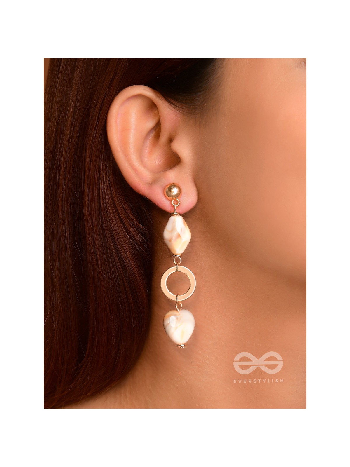 The 'Shell'abration- Golden Embellished Earrings