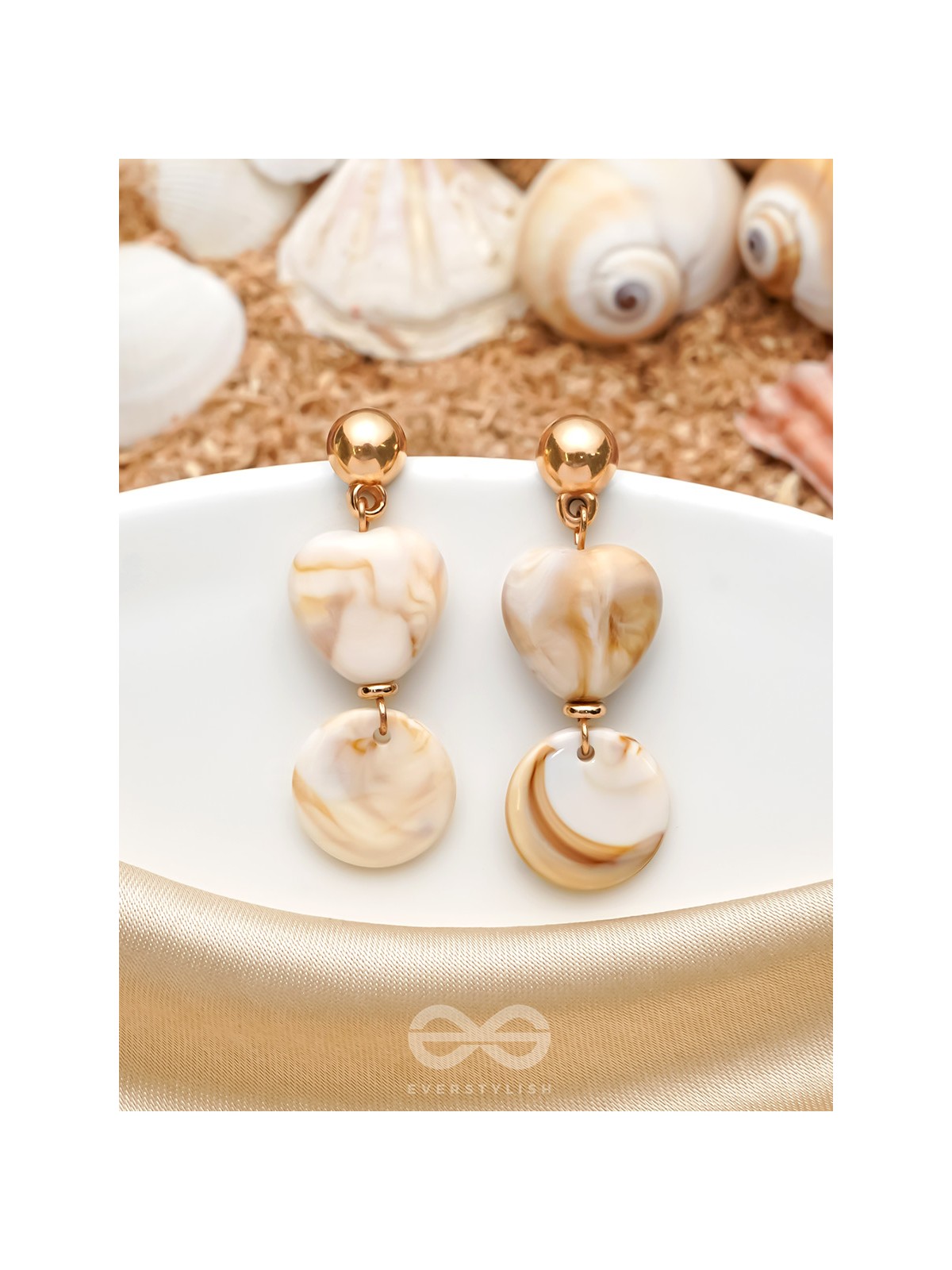 The Beach Bunny- Golden Embellished Earrings