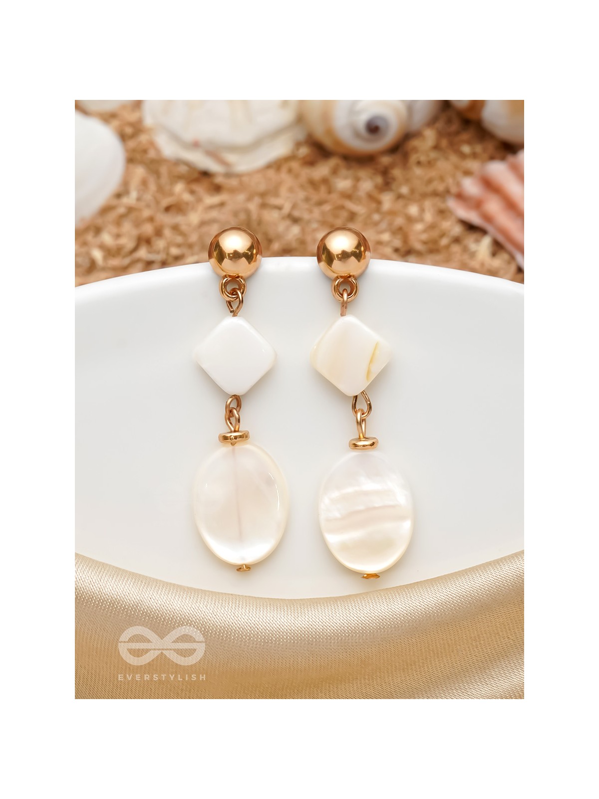 The Moon Illusion- Golden Embellished Earrings