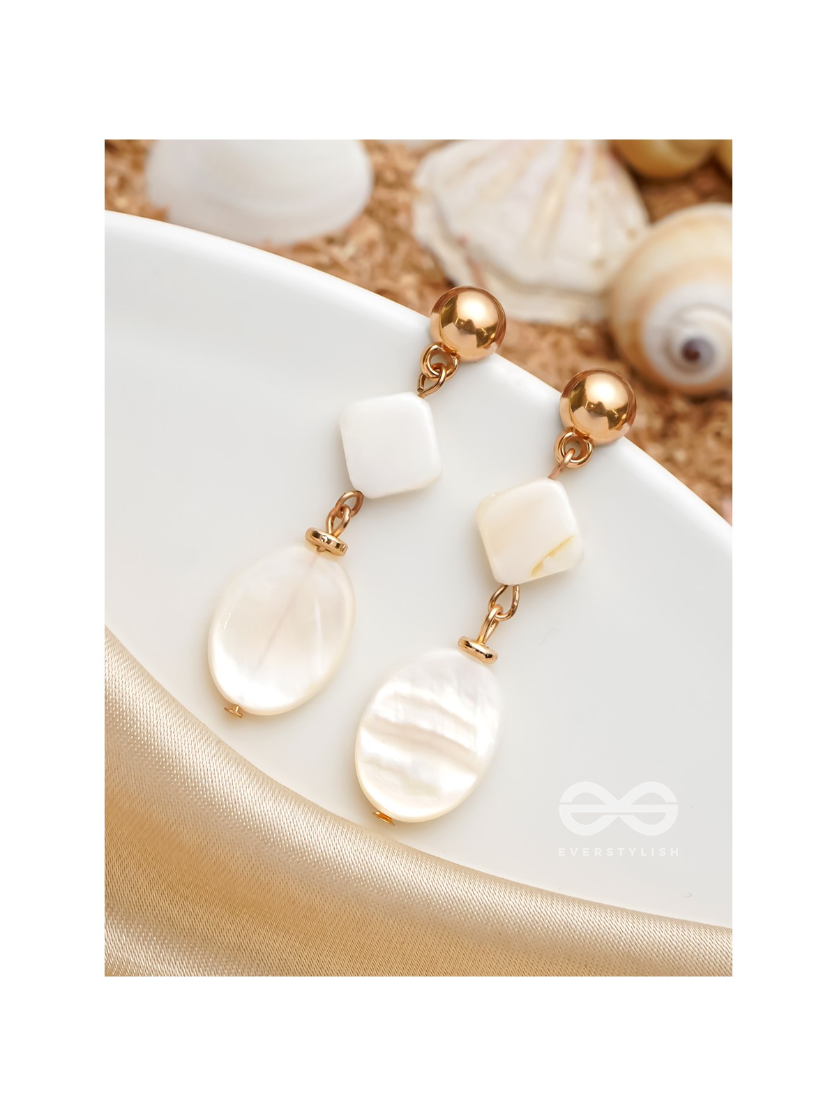 The Moon Illusion- Golden Embellished Earrings