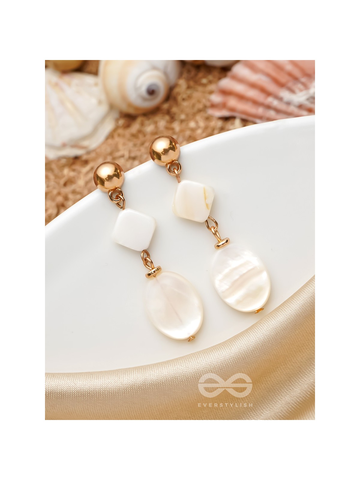 The Moon Illusion- Golden Embellished Earrings