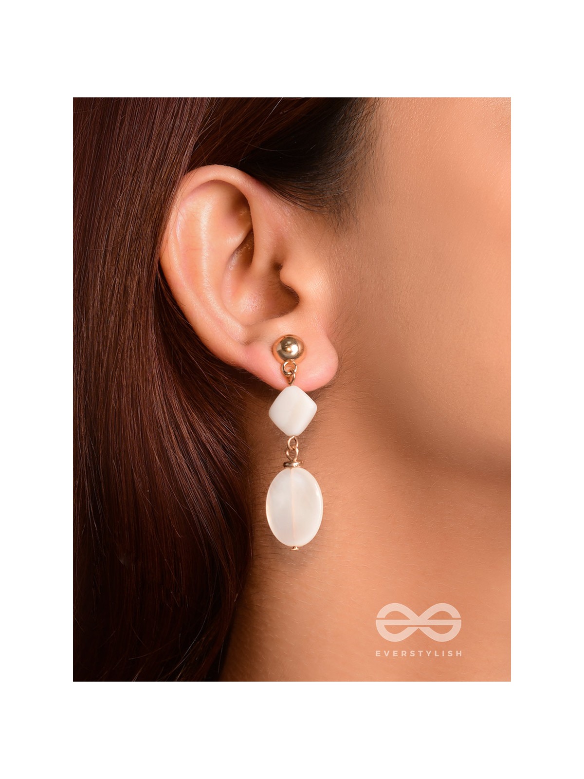 The Moon Illusion- Golden Embellished Earrings