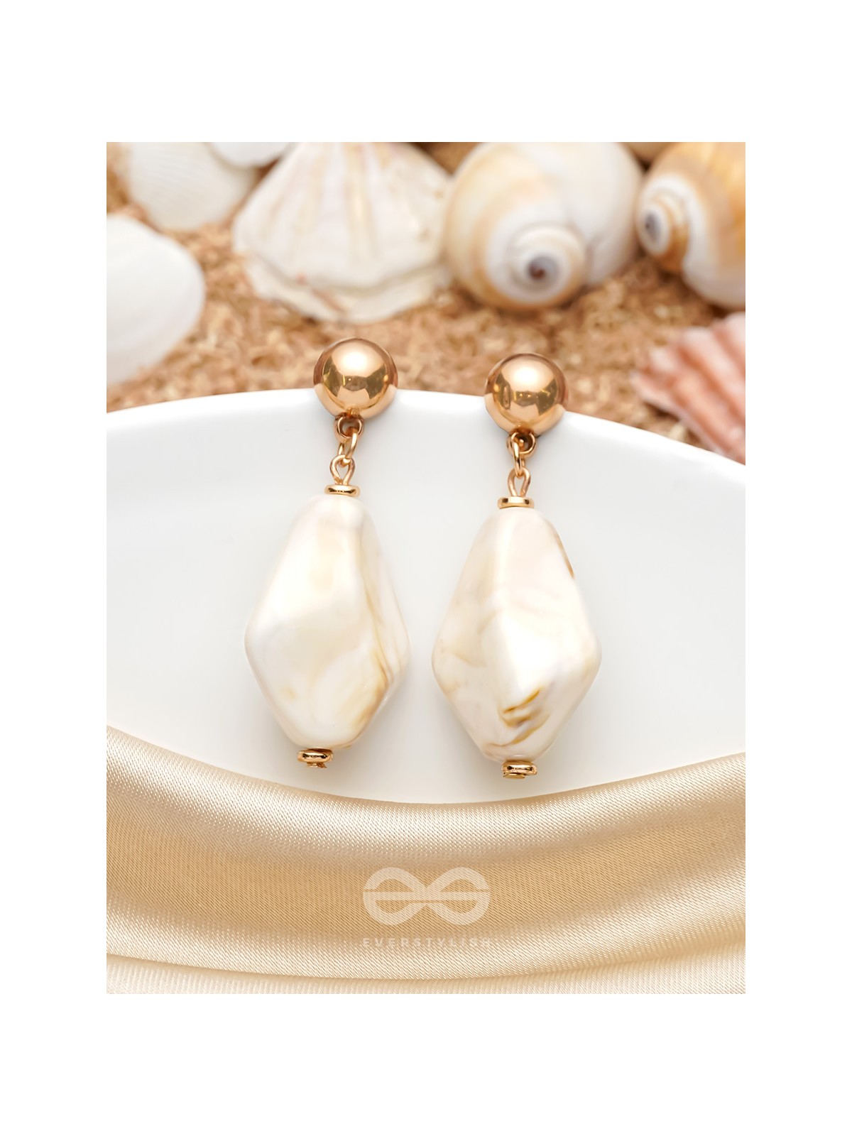 Rock' On- Golden Embellished Earrings
