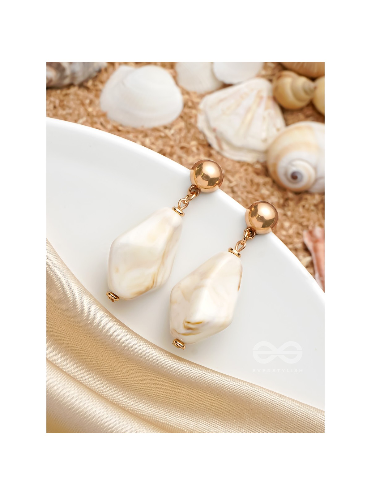 Rock' On- Golden Embellished Earrings