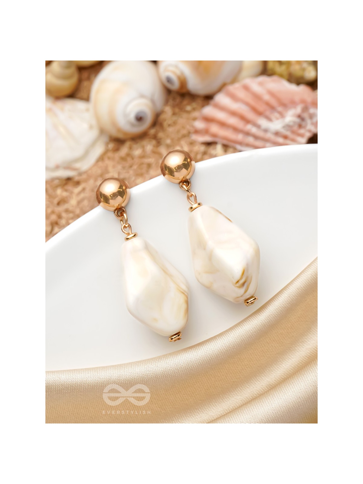 Rock' On- Golden Embellished Earrings