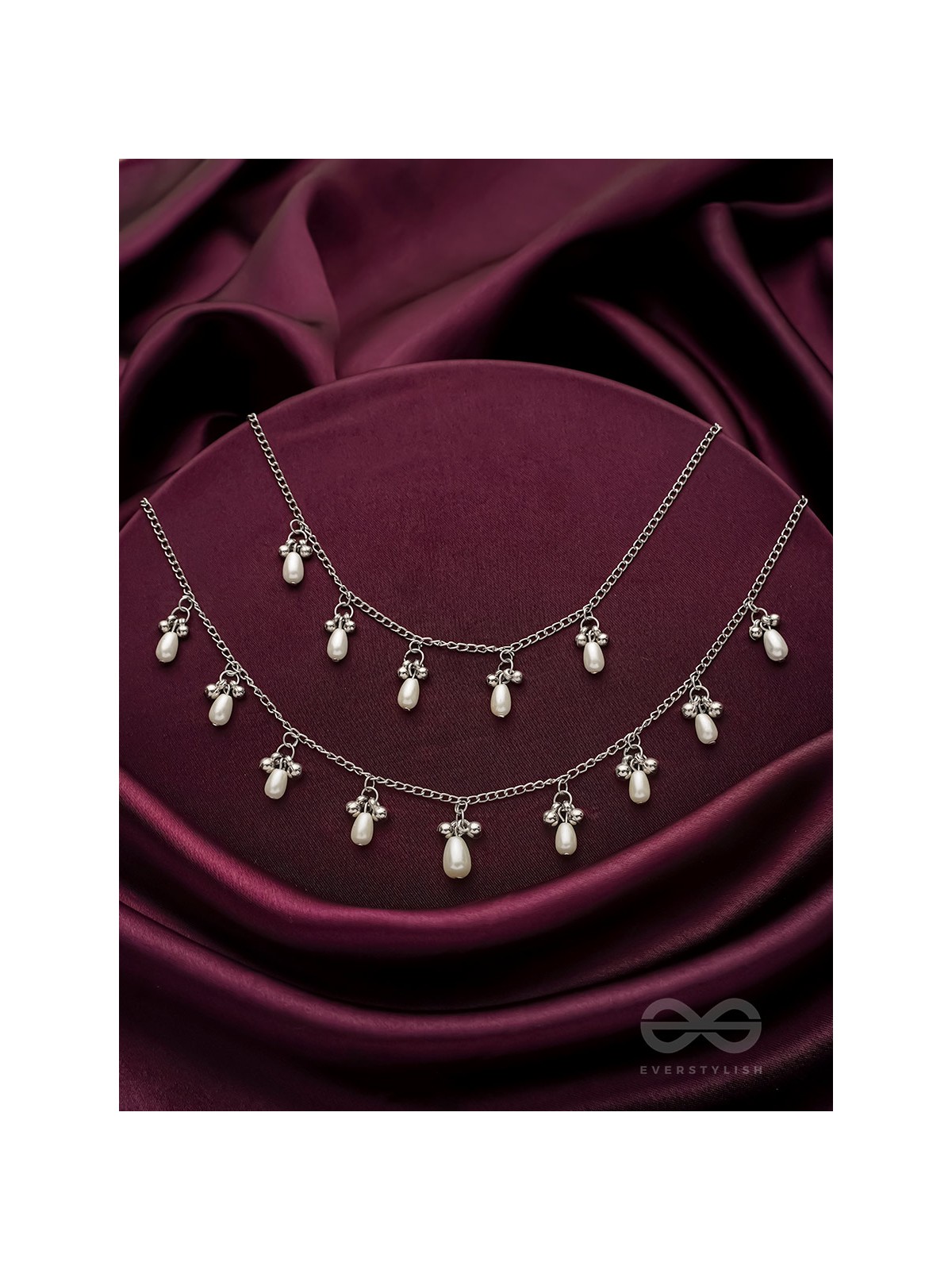 The Star-Studded Sky- Oxidised Pearls Layered Necklace