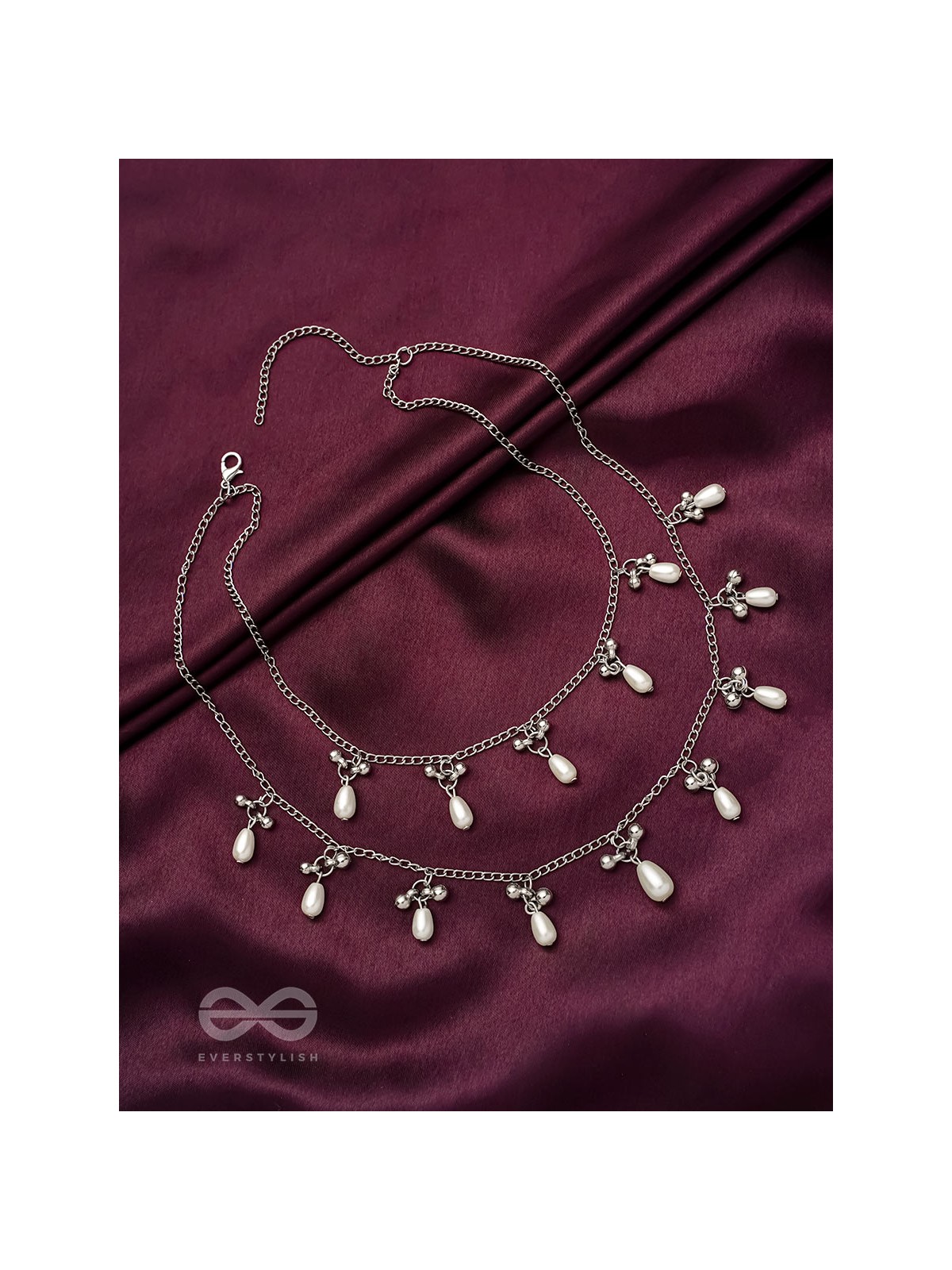 The Star-Studded Sky- Oxidised Pearls Layered Necklace